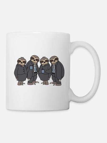 Funny Sloths Group Office Team Coffee Colleagues - Mug - white