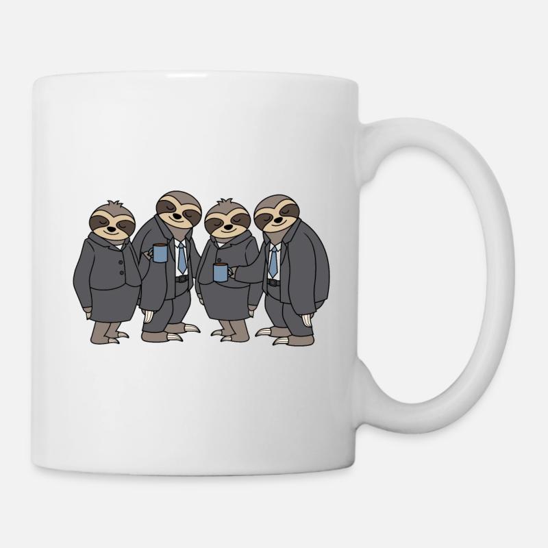 Funny Sloths Group Office Team Coffee Colleagues - Mug - white