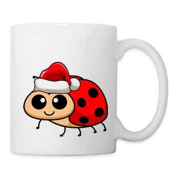 Marienkäfer Comic Weihnachten - Tasse - Weiß - Rechts