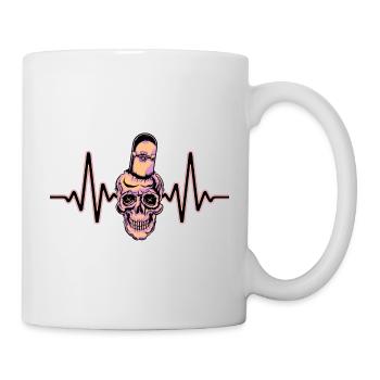 Heartbeat Skater Skateboard Skull Skull - Mug - white - Right
