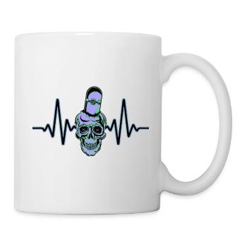 Heartbeat Skater Skateboard Skull Skull - Mug - white - Right