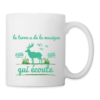 la terre a de la musique - Mug blanc - blanc - Droite