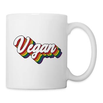 Arc-en-ciel végétalien - Mug blanc - blanc - Droite