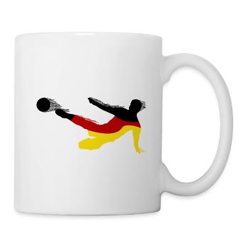 Football player in flames, flag Germany - Mug - white - Right