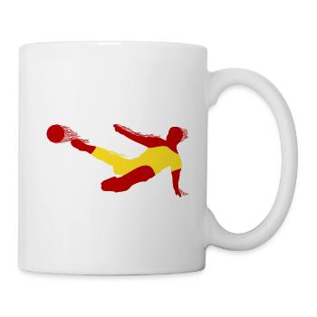 Football player in flames, flag Spain - Mug - white - Right