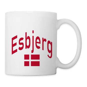Esbjerg Denmark flag - Mug - white - Right