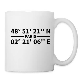 Paris Koordinaten - Tasse - Weiß - Rechts