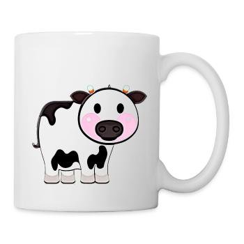 Kuh süß Tier Bauernhof Tiere lustig Kühe neu 19 - Tasse - Weiß - Rechts
