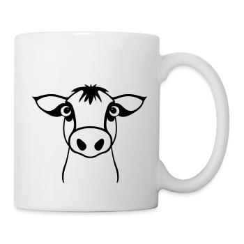 Kuh süß Tier Bauernhof Tiere lustig Kühe neu 22 - Tasse - Weiß - Rechts