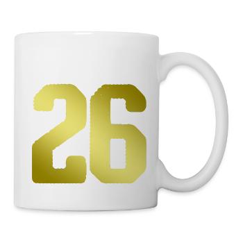 26 Zahl Trikot - Tasse - Weiß - Rechts
