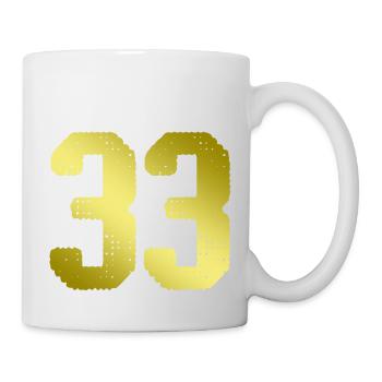 33 Maillot numéro - Mug blanc - blanc - Droite