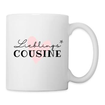 Lieblingscousine / beste Cousine / Cousinenliebe - Tasse - Weiß - Rechts