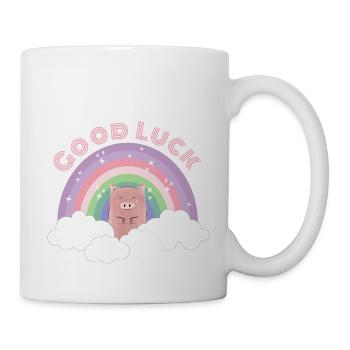 Rainbow Pig Clouds Good Luck Lucky Gift - Mug - white - Right