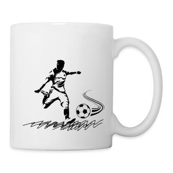 Fußball Soccer - Tasse - Weiß - Rechts
