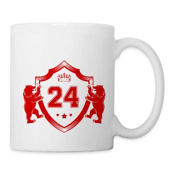 24 Zahl Wappen - Tasse - Weiß - Rechts