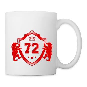72 Zahl Wappen - Tasse - Weiß - Rechts