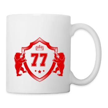 77 Zahl Wappen - Tasse - Weiß - Rechts