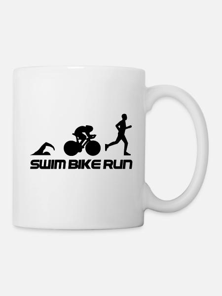SWIM BIKE RUN Triathlon Triple - Tasse - Weiß