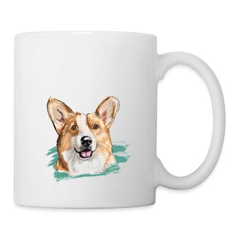 corgi - Tasse - Weiß - Rechts