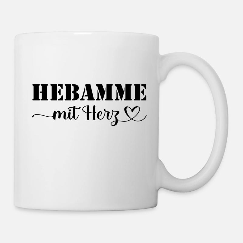 Hebamme mit Herz - Tasse - Weiß