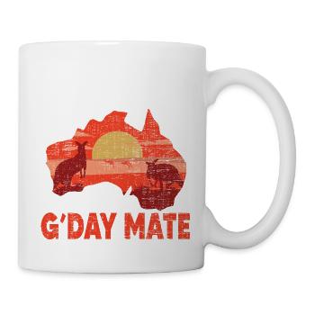 Australia Gday Day Mate Funny Kangaroo Australian - Mug - white - Right