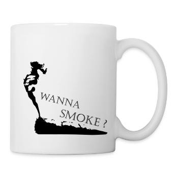 Fumer de l’herbe - lettrage avec image - Mug blanc - blanc - Droite