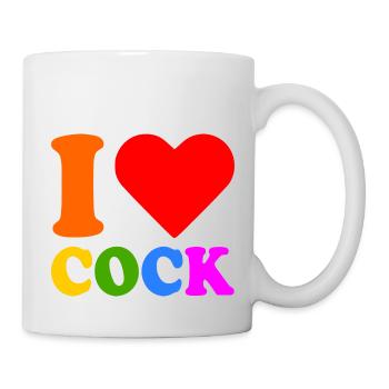 I love cock - Mug blanc - blanc - Droite