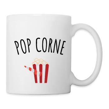 pop corne - Mug blanc - blanc - Droite