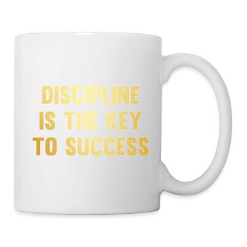 Discipline is the key to success - Mug blanc - blanc - Droite