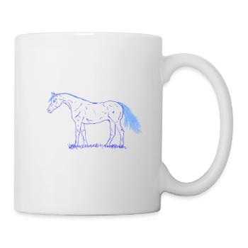 Pferde T-Shirt - Tasse - Weiß - Rechts