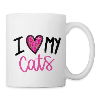 I love my Cats, really - Tasse - Weiß - Rechts