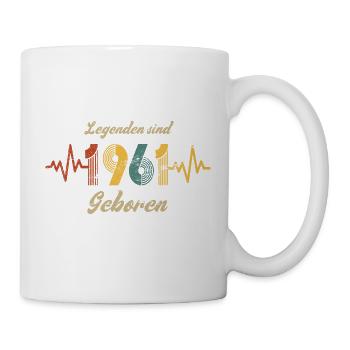 Geburtstag 1961 Herzschlag Retro Vintage Spruch - Tasse - Weiß - Rechts