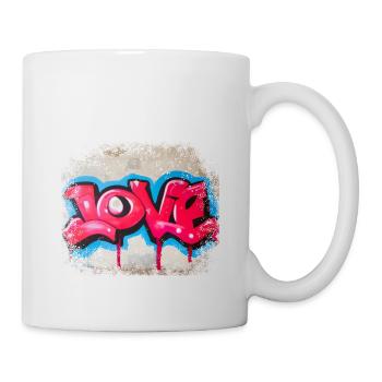 Amour graffiti - Mug blanc - blanc - Droite