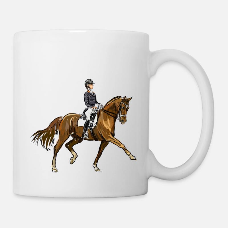 Pferd und Reiter - Tasse - Weiß