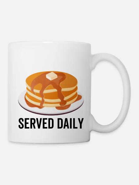 Pfannkuchen täglich serviert - Tasse - Weiß