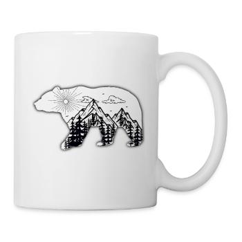 Ein Bär inmitten der Natur unter freiem Himmel - Tasse - Weiß - Rechts