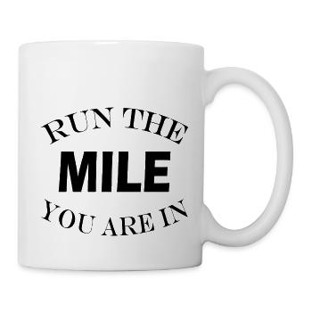 Marathon Triathlon Running joggen Biking Radfahren - Tasse - Weiß - Rechts