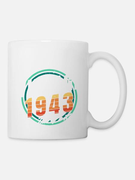 Vintage 1943 Hemd für Herren Frauen 80 Jahre 80 Jahre 80. - Tasse - Weiß