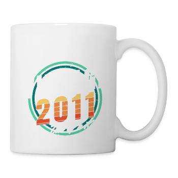 Vintage 2011 Shirt für Männer Frauen 12 Jahre alt 12. - Tasse - Weiß - Rechts