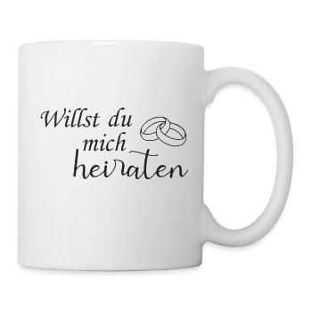 Willst du mich heiraten - Tasse - Weiß - Rechts