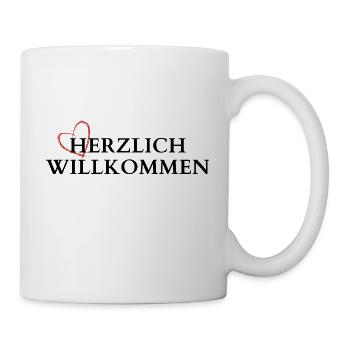Herzlich Willkommen - Tasse - Weiß - Rechts