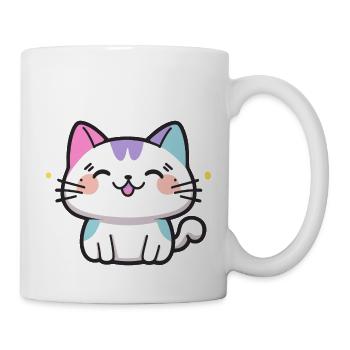 Süße Katze - Tasse - Weiß - Rechts