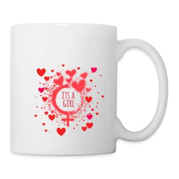 Its a girl, Mädchen, Mutter, Herzen, Herz, kind - Tasse - Weiß - Rechts