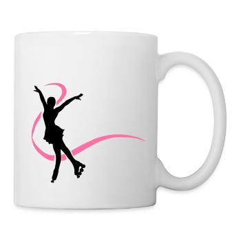 Silhouette patineuse inline - Mug blanc - blanc - Droite