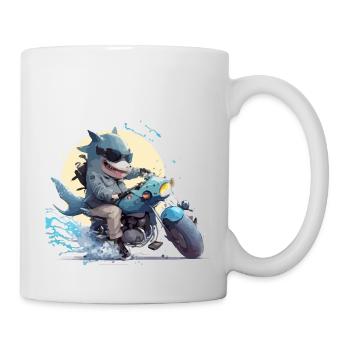 Nok the biker shark - Mug - white - Right