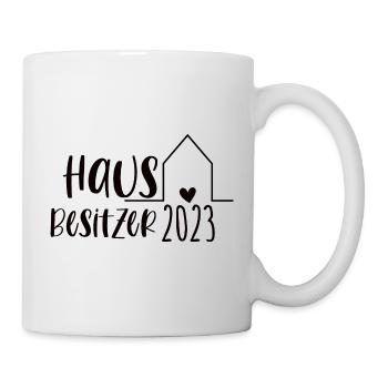 Hausbesitzer 2023 Hauskauf Einzug Geschenk - Tasse - Weiß - Rechts