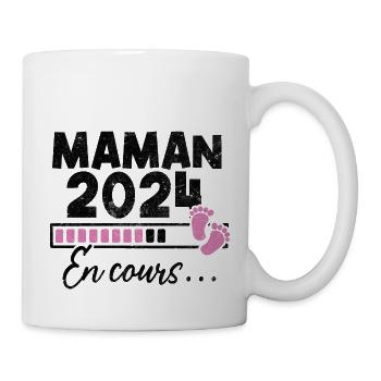 Maman 2024 En Cours - Mug blanc - blanc - Droite