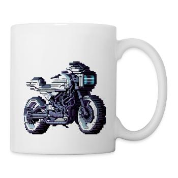 The motorcycle season has long since started in 8 bit - Mug - white - Right
