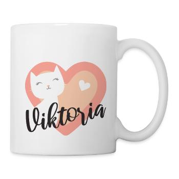 Viktoria Name Vorname Kätzchen - Tasse - Weiß - Rechts