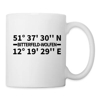 Bitterfeld-Wolfen Koordinaten - Tasse - Weiß - Rechts